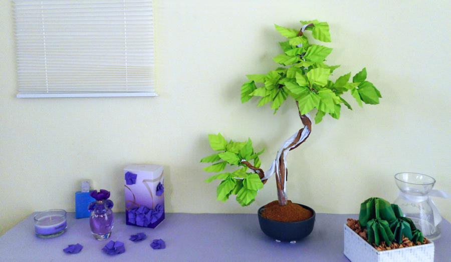 Bonsai Origami Birch Tree