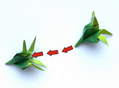 diagrams for a Bonsai origami plant with buds