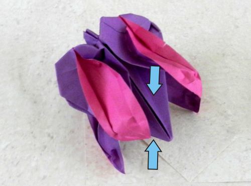 Bonsai Origami Fuchsia flower diagrams