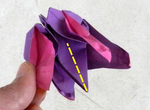 Bonsai Origami Fuchsia flower diagrams