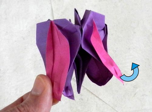 Bonsai Origami Fuchsia flower diagrams