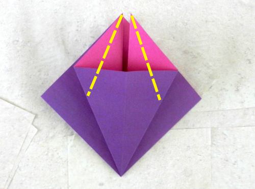 Bonsai Origami Fuchsia flower diagrams