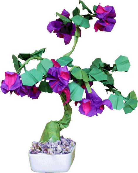 Bonsai Origami Fuchsia Flower