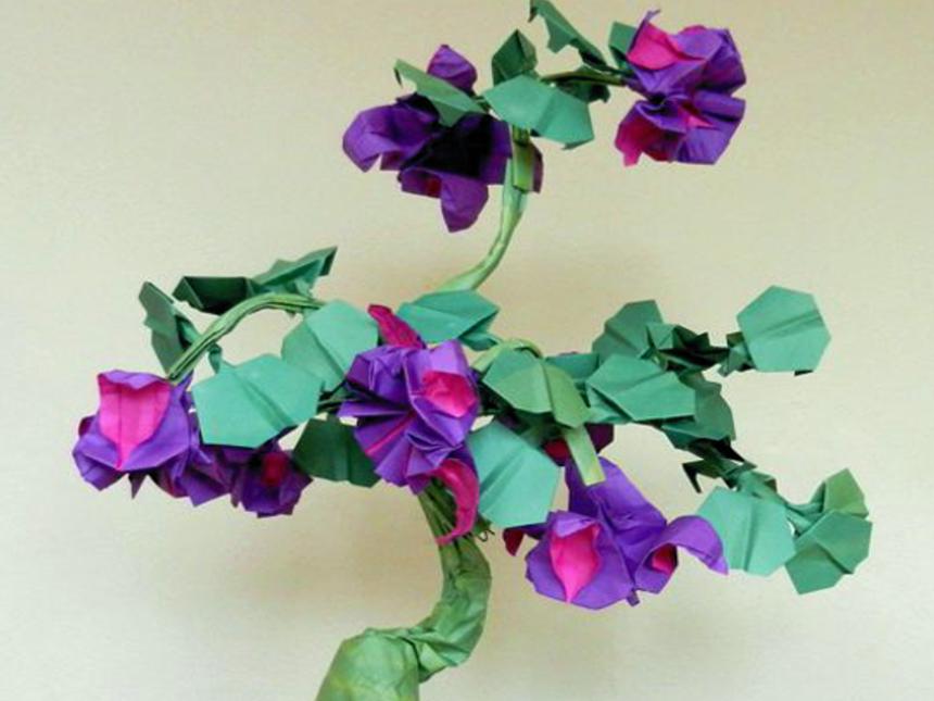 Bonsai Origami Fuchsia Flower