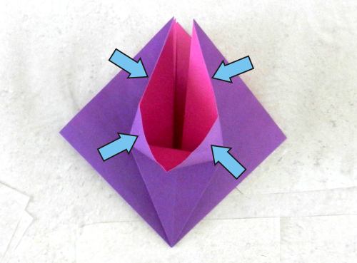 Bonsai Origami Fuchsia flower diagrams