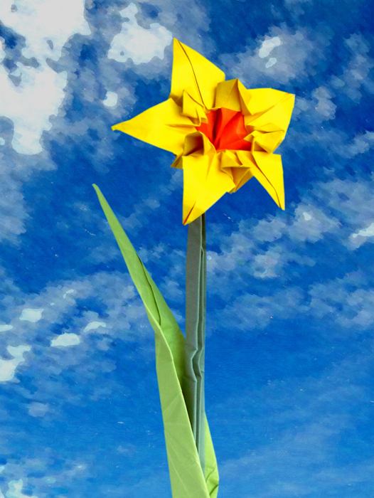 Origami Narcissus Flower