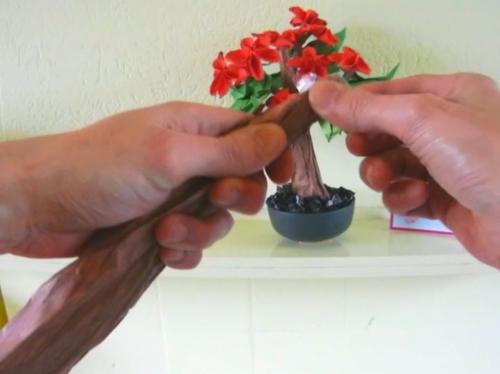 Bonsai Origami Flower Tree folding instructions