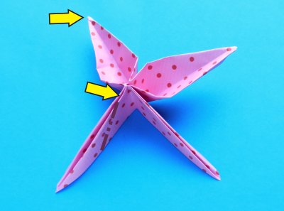 how to fold a cute origami bow with polkadot pattern