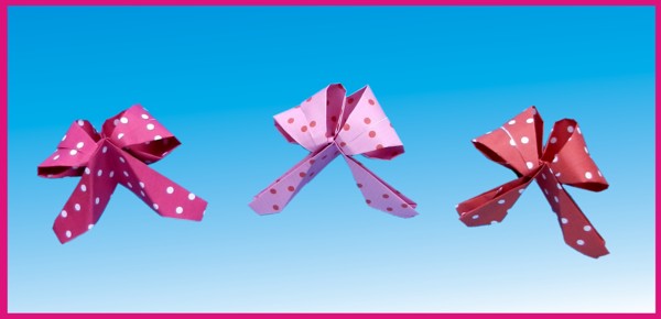 cute origami bows with polkadot patterns cute origami bows with polkadot patterns
