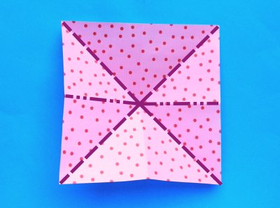 how to fold a cute origami bow with polkadot pattern