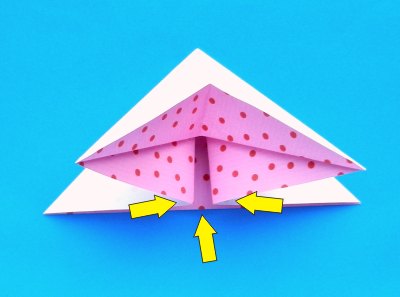 how to fold a cute origami bow with polkadot pattern