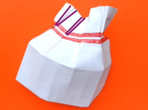 Make paper Origami bowling pins