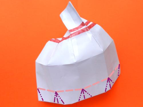 Make paper Origami bowling pins