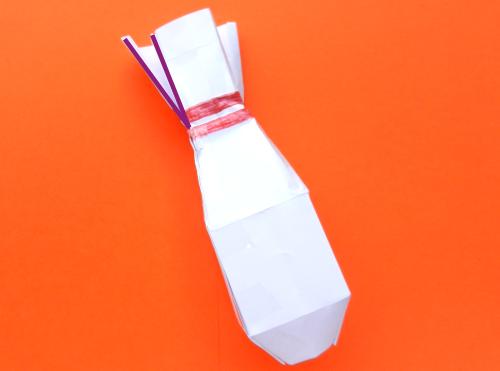 Make paper Origami bowling pins