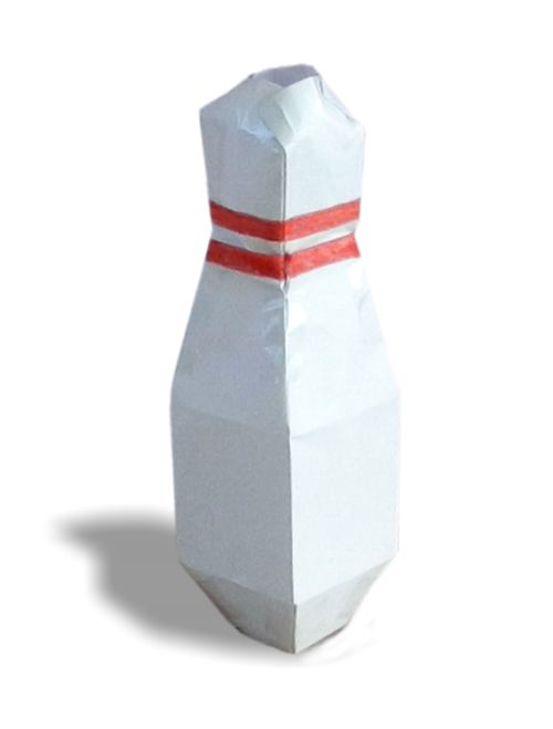 Origami bowling kegel van papier Origami bowling kegel van papier