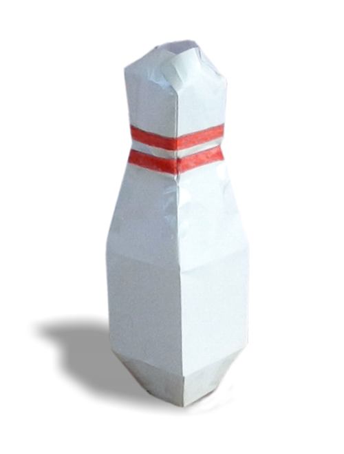 Origami bowling pin