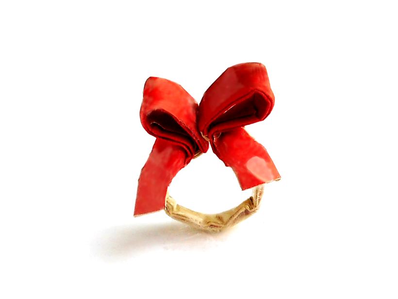 Origami ring met strik