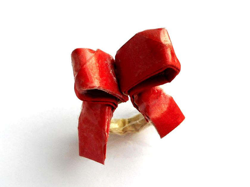 Origami bow ring