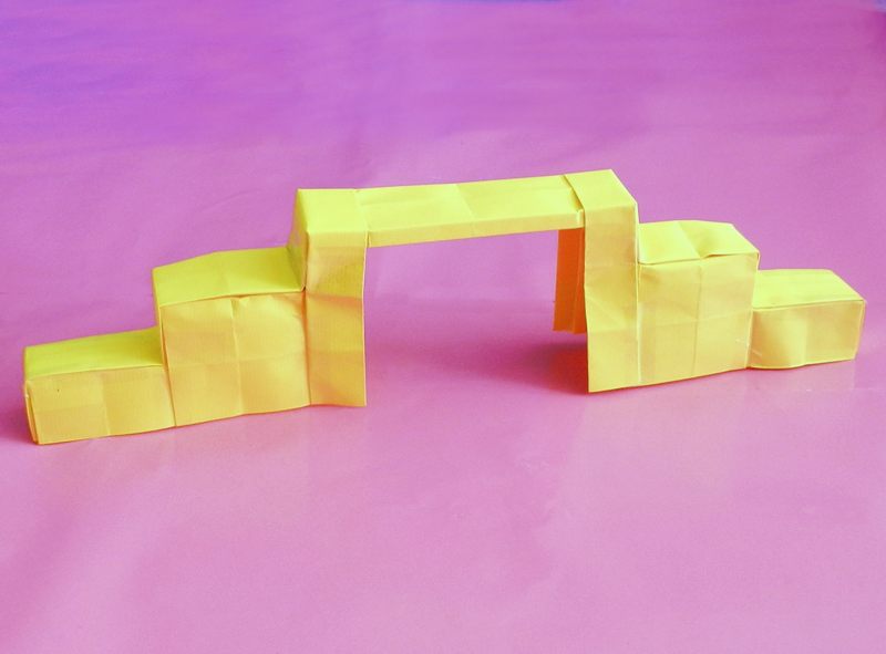 Origami brug van papier Origami brug van papier