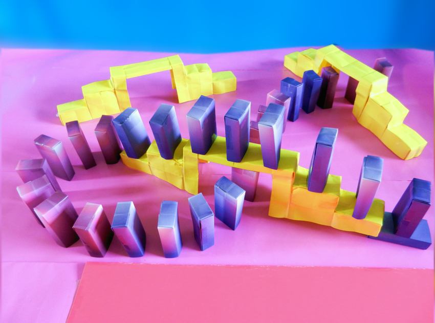Origami dominoes setup