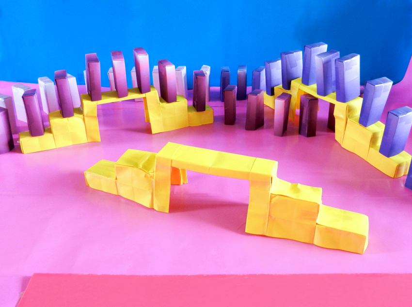 Domino brug van papier Domino brug van papier