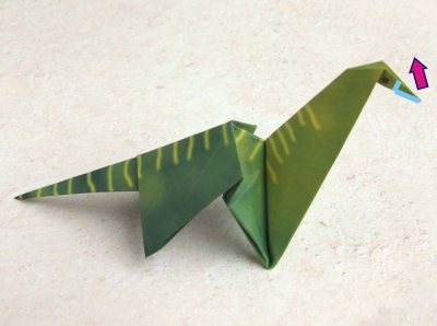 how to fold an origami brontosaurus