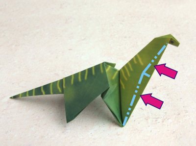 how to fold an origami brontosaurus