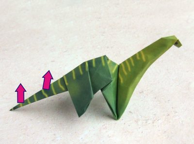 how to fold an origami brontosaurus