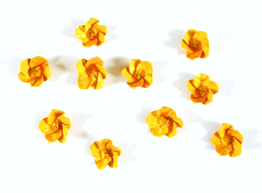 Origami Buttercup flowers