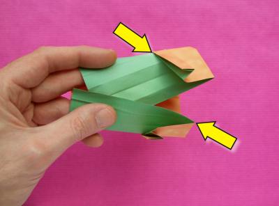 folding an origami cactus