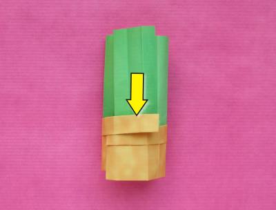 folding an origami cactus folding an origami cactus