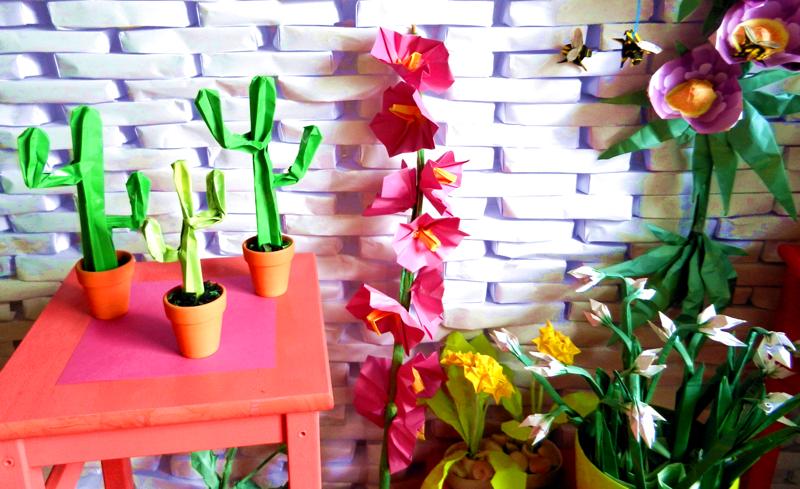 Cactussen en Bloemen van papier Cactussen en Bloemen van papier
