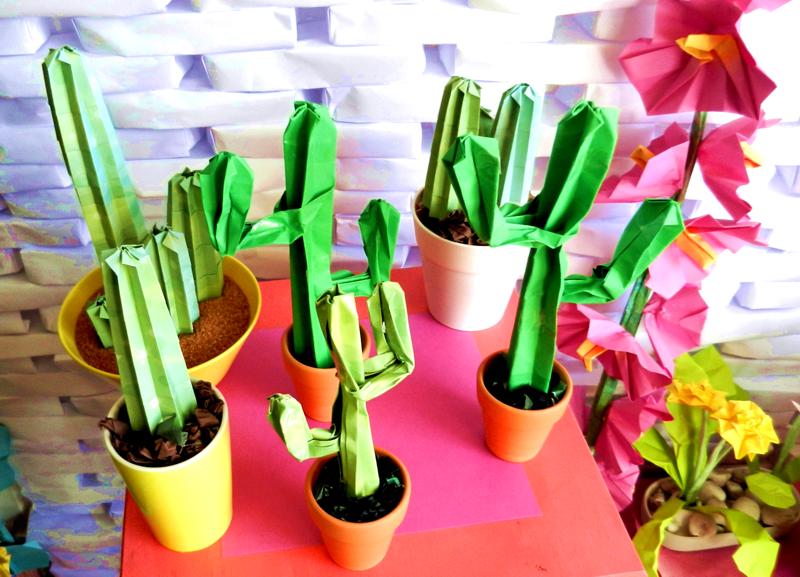 Origami cactuses