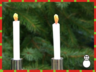 origami candles in a stand