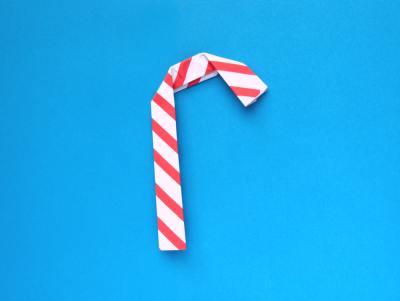 sweet origami candy cane