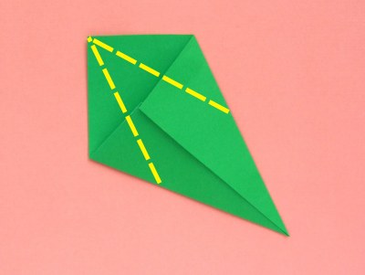 how to fold the stem of a flat origami tulip