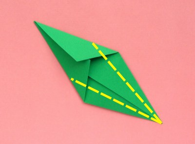 how to fold the stem of a flat origami tulip