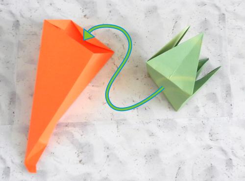 Origami Carrot Gift Box tutorial