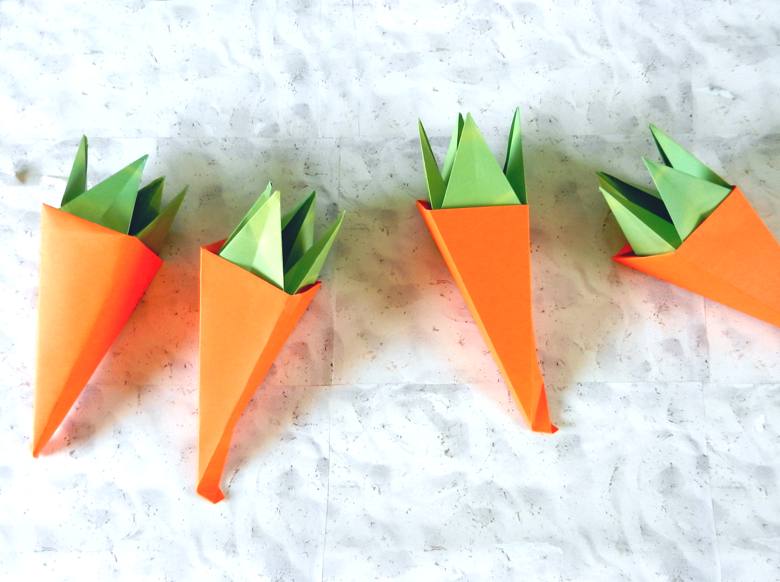 Origami Carrot Gift Boxes