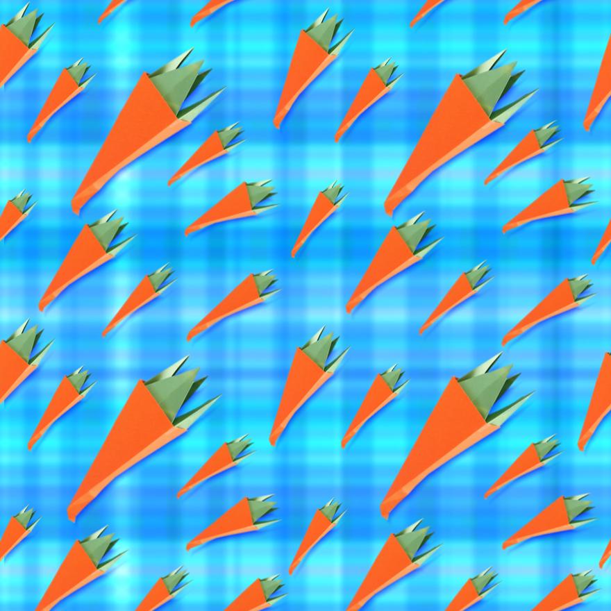 Origami carrot background pattern