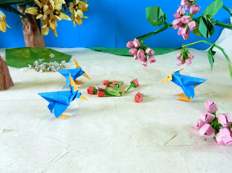 3D Cartoon Vogels van papier 3D Cartoon Vogels van papier
