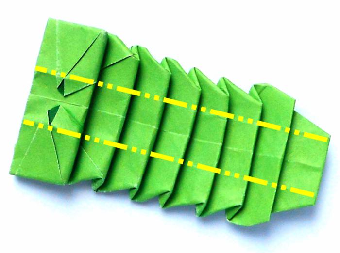 Origami Rups vouwen Origami Rups vouwen