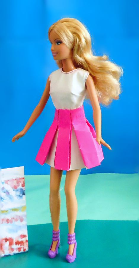Barbie met cheerleader rokje