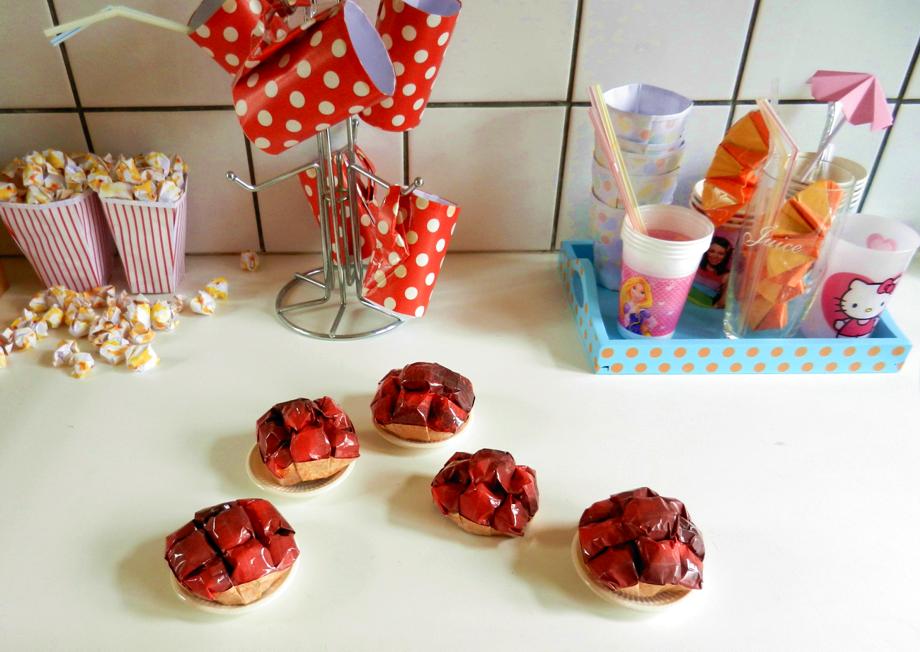 Origami kersen cupcakes Origami kersen cupcakes