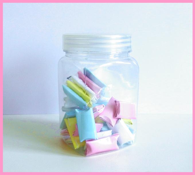 Origami chewing gum in a jar