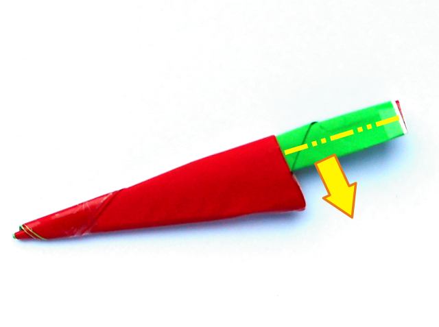 Origami chilipeper maken Origami chilipeper maken