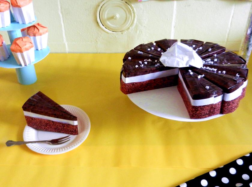 Origami chocolate cake Origami chocolate cake