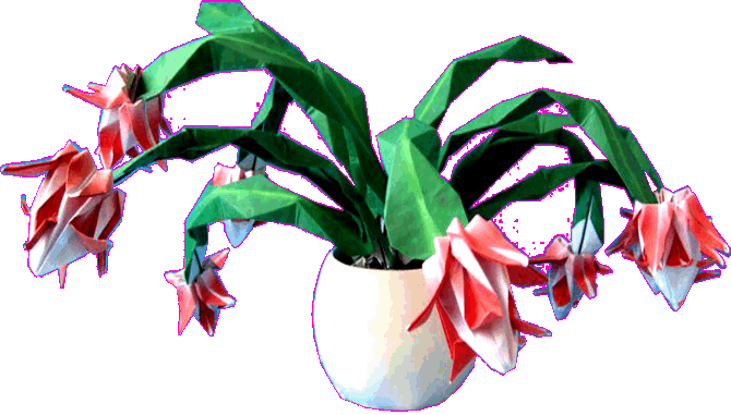 Origami Christmas Cactus