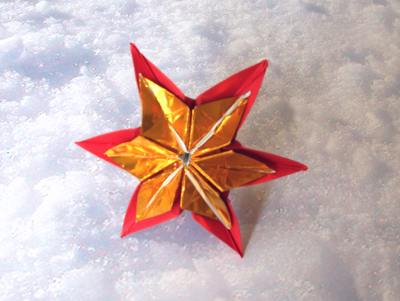 origami kerstster