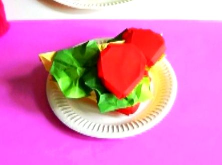 Make a paper Origami club sandwich